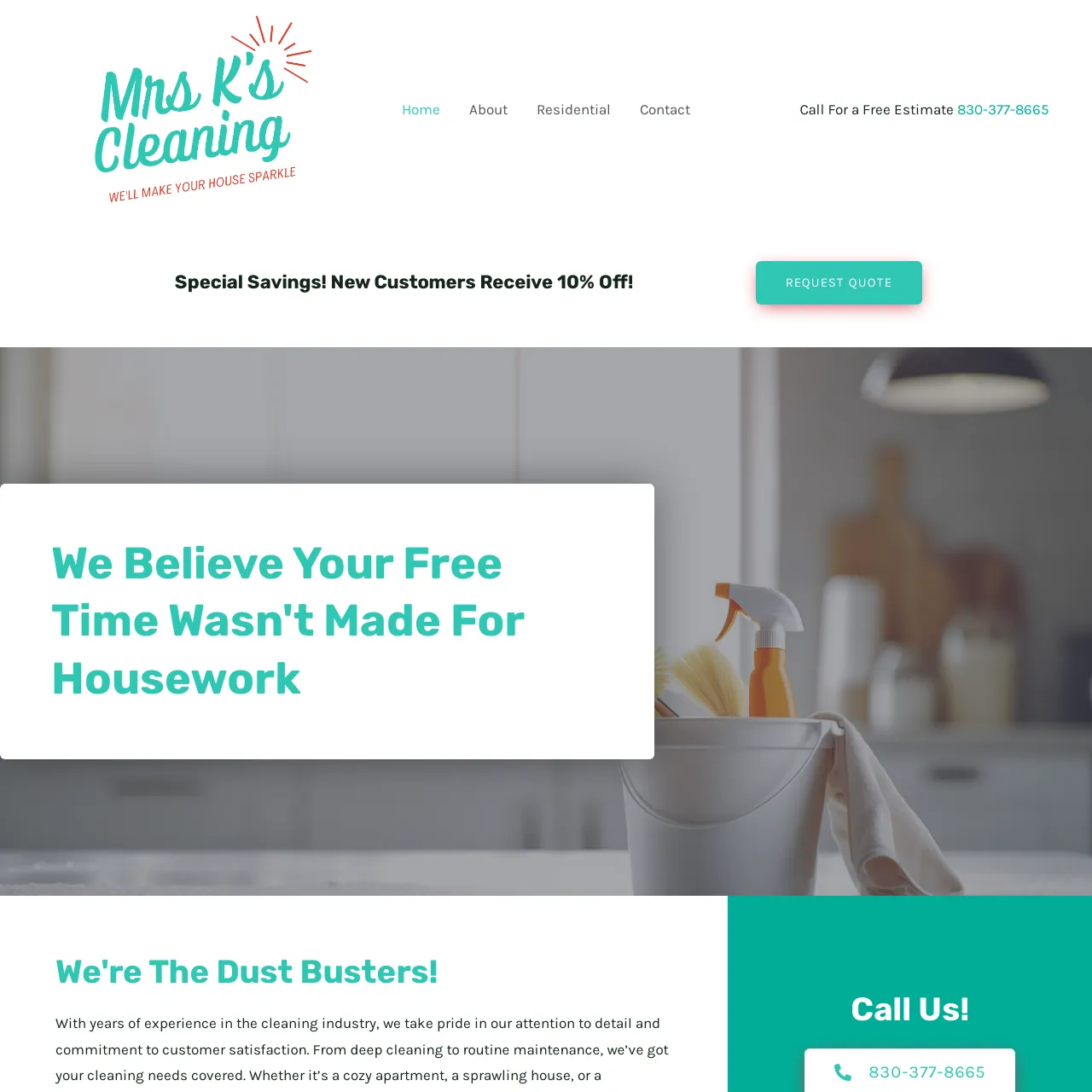 Mrs. K's Cleaning website